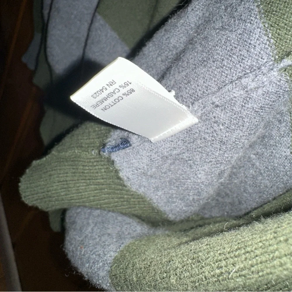 Banana Republic Rugby Green and Gray Zippered Sweater Size Large